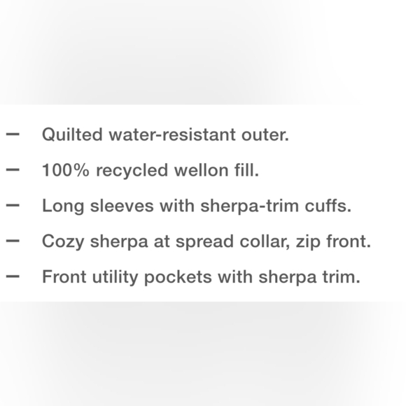 Womens GAP Relaxed ColdControl Long Sherpa Puffer Coat Black/ White Trim Quilted - Picture 6 of 10